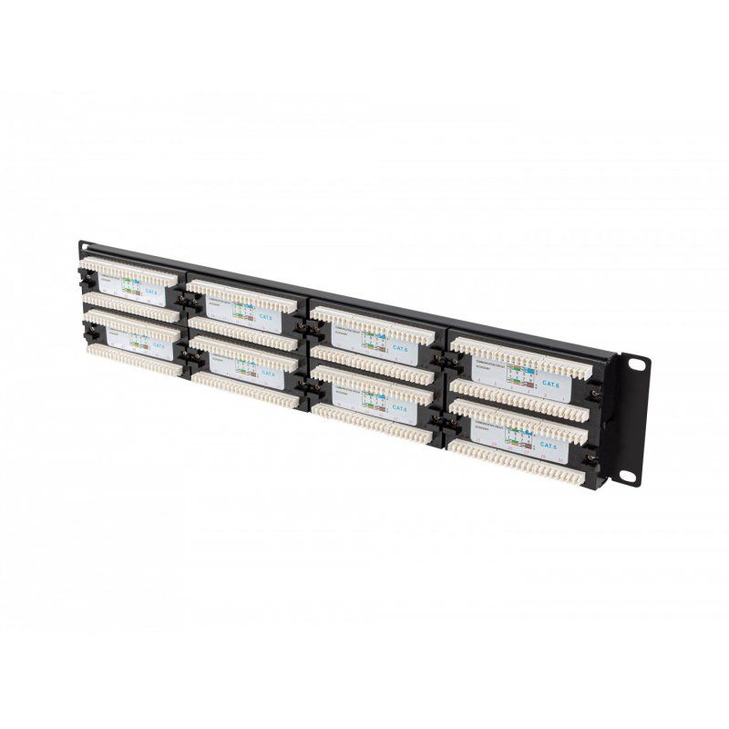 PATCH PANEL LANBERG 48 PUERTOS 2U 19? CAT.6 NEGRO