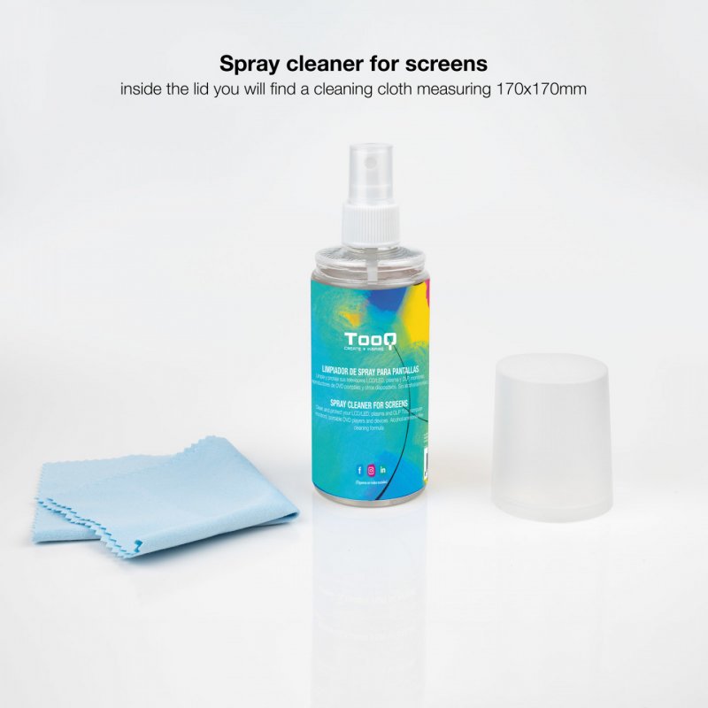 TooQ Spray Screen Cleaner Kit with Microfibre Cloth