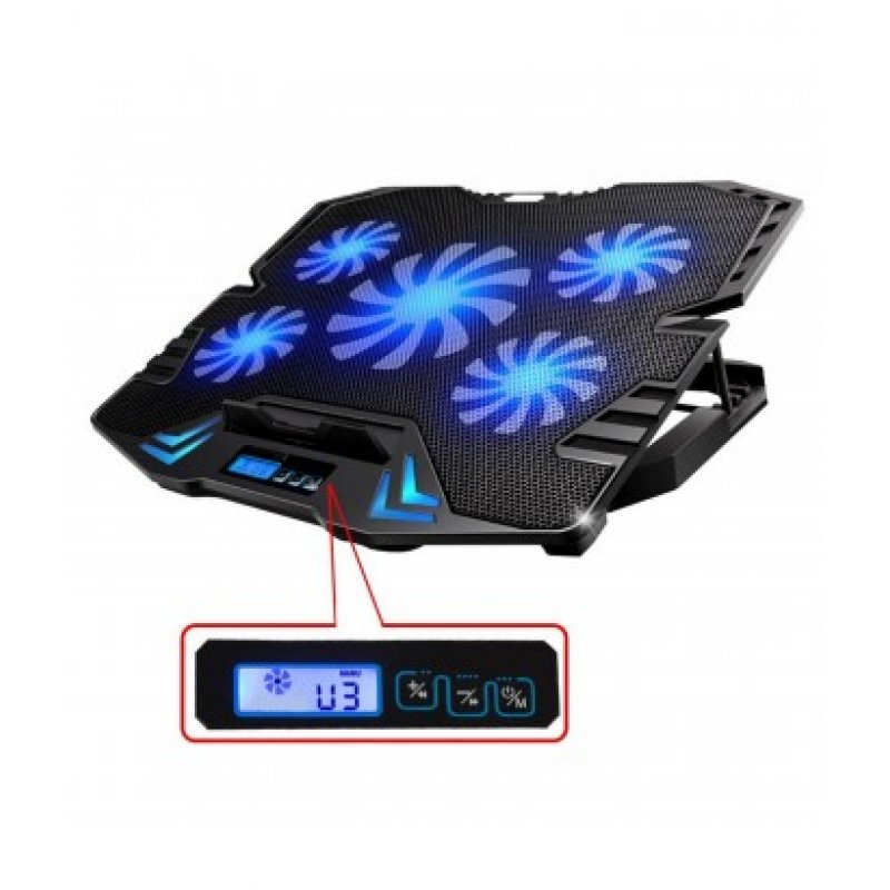 BASE EWENT PORTATIL-5 SILENT FAN UP TO 17"-2P USB-5 SPEED FAN-2 COOLING MODE