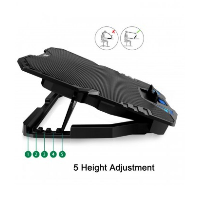 Ewent EW1259 système de refroidissement pour ordinateurs portables 43,2 cm (17") 2500 tr/min Noir