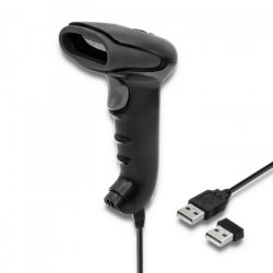 Qoltec 50868 Wireless Laser Scanner 1D | 2D | Black