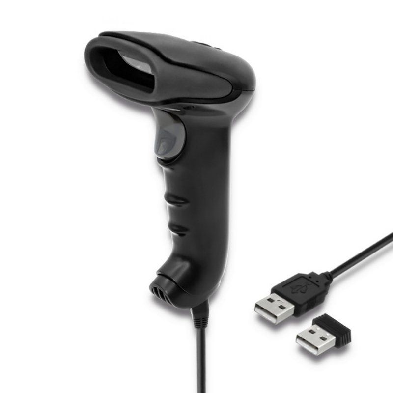 Qoltec 50868 lecteur de code barres Lecteur de code barre portable 1D/2D Laser Noir