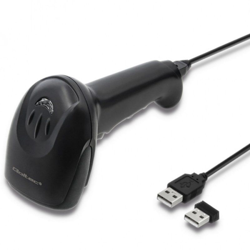 Qoltec 50868 lecteur de code barres Lecteur de code barre portable 1D/2D Laser Noir
