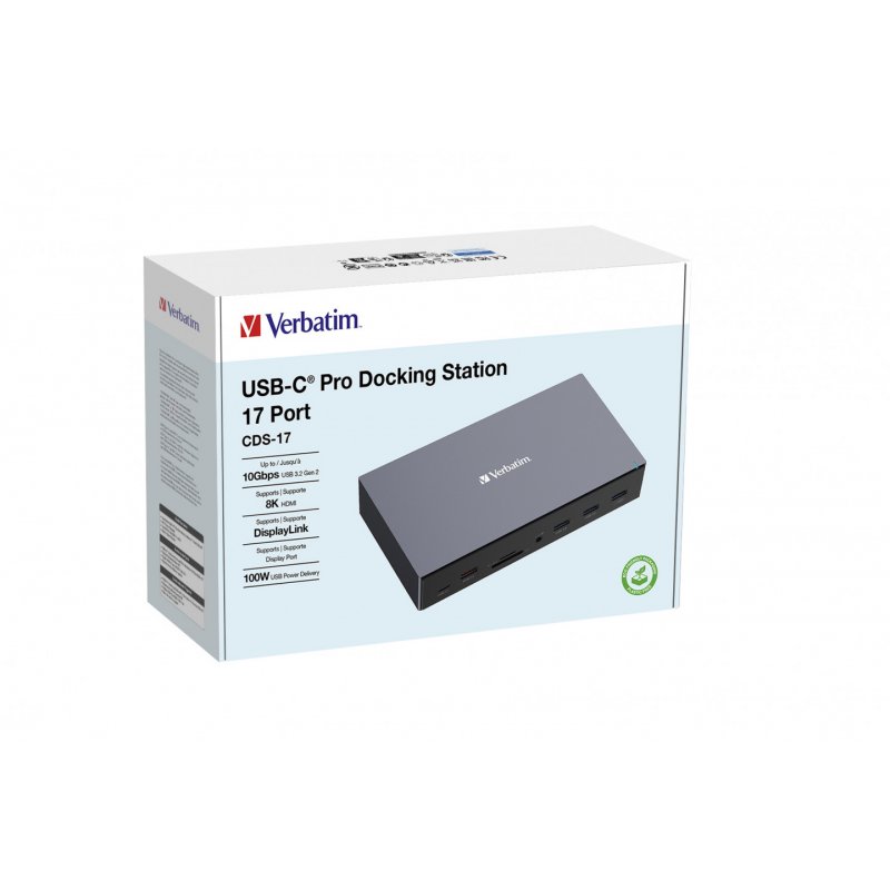 Verbatim CDS-17 Avec fil USB 3.2 Gen 1 (3.1 Gen 1) Type-C Noir, Gris