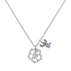 STITCH - Flower - Collier en Laiton Plaqué Argent