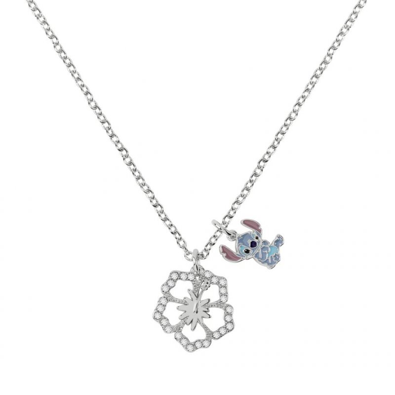 STITCH - Flower - Collier en Laiton Plaqué Argent