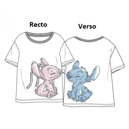 LILO & STITCH - Stitch & Angel - T-Shirt Unisex Blanc (XL)