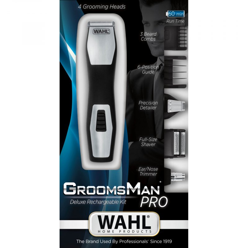 Wahl GroomsMan Pro Battery Black, Stainless steel