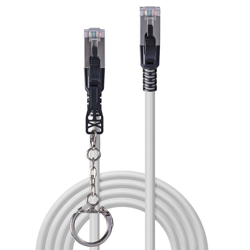 Lindy 3m Cat.6A S/FTP Locking Network Cable, Grey