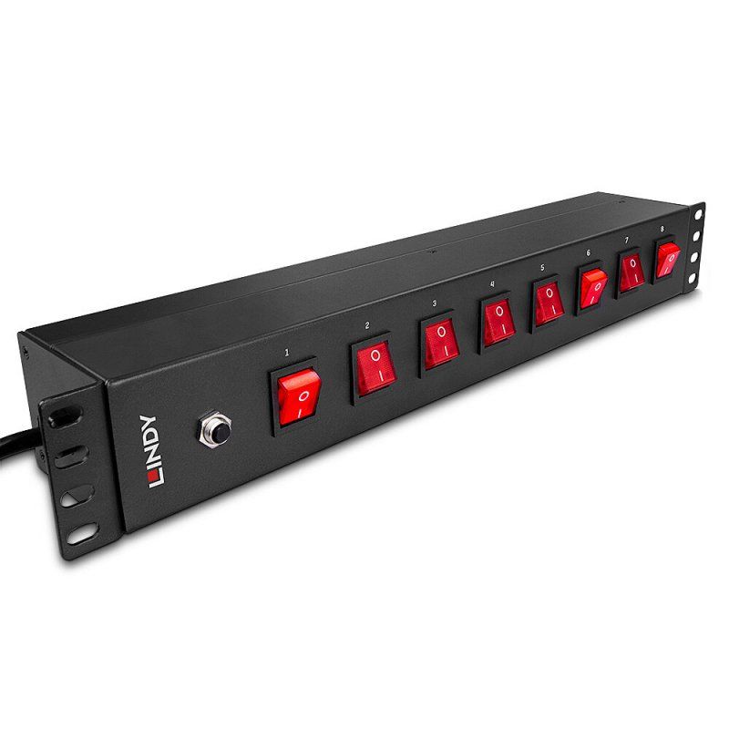 LINDY 8 Way Schuko PDU with switches