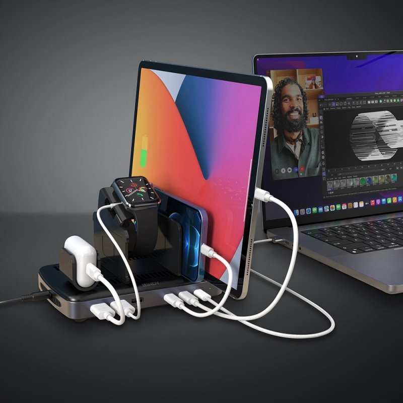 LINDY 160W 6 Port USB Charging Station