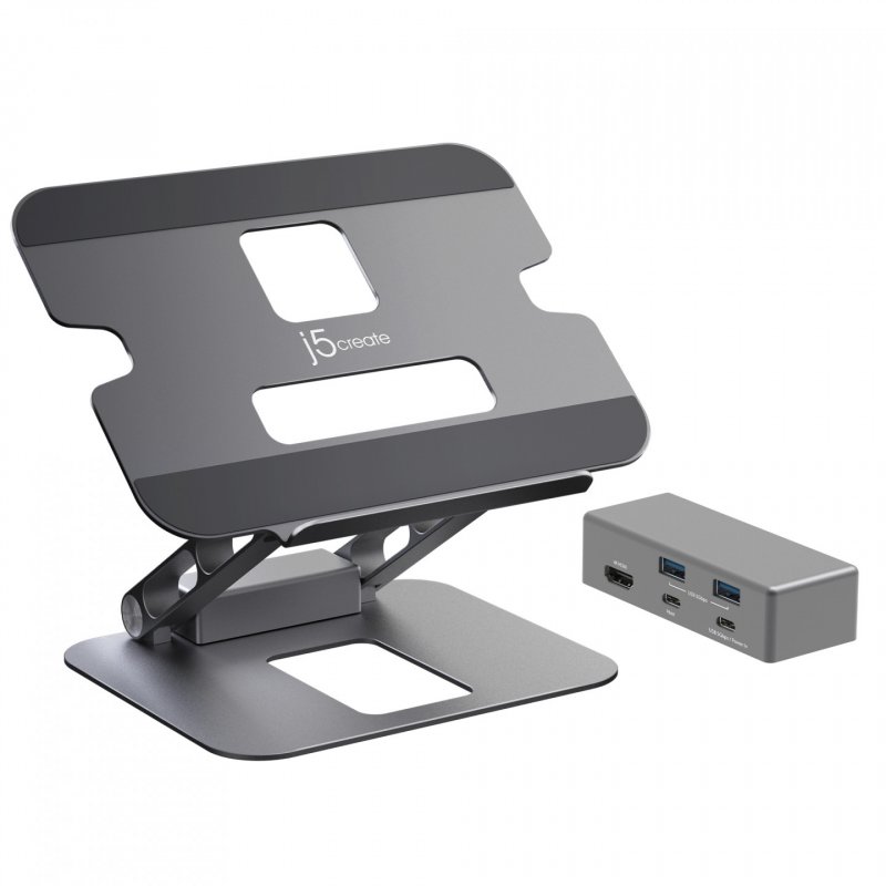 j5create JTS327-N Support pour Ordinateur Multi-Angle avec Dock 4K