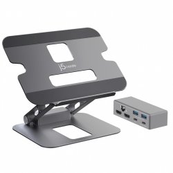 j5create Notebookständer Multi-Winkel Dual 4K Dockingstation HDMI, USB 3.2, USB-C