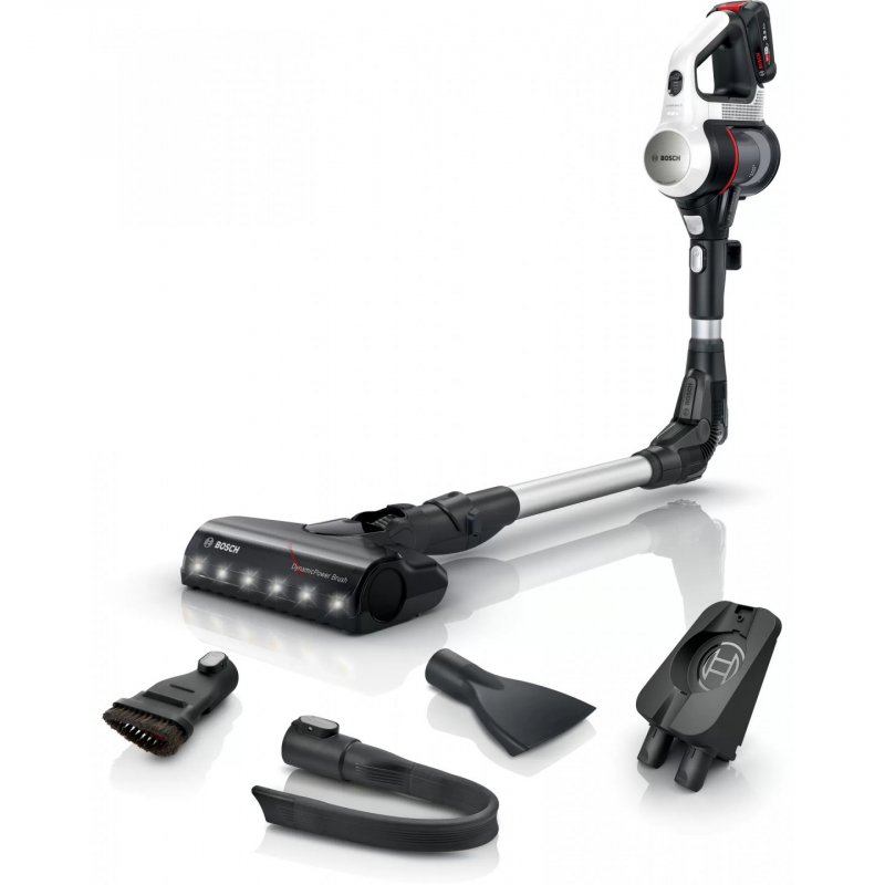 Bosch BBS711W stick vacuum/electric broom Bagless 0.3 L Black Stainless steel White