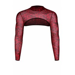 Crop top tulle zébré rouge et noir - Regnes - XXL - Rouge