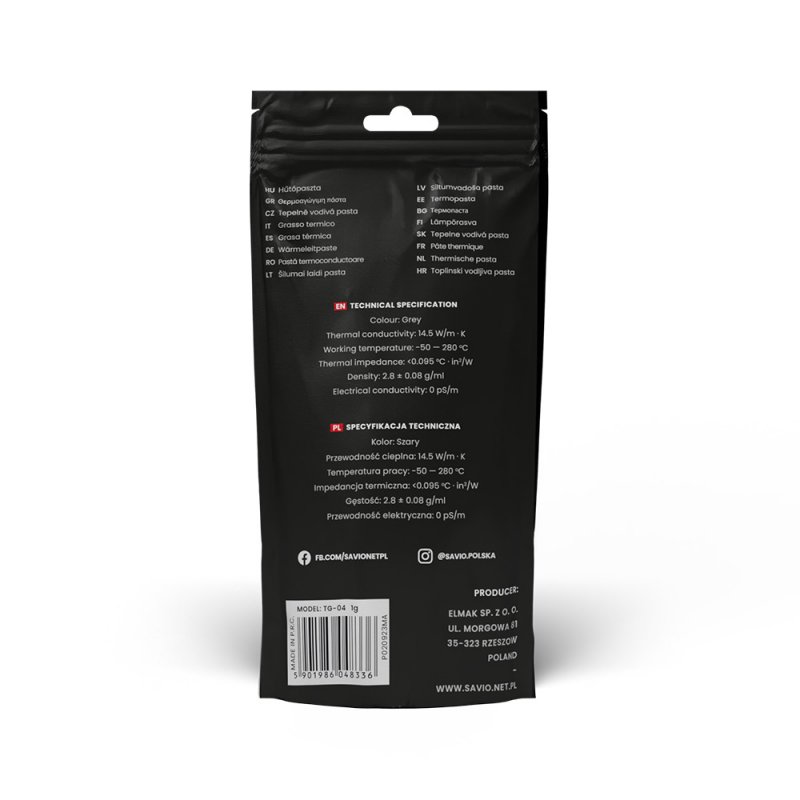 Savio TG-04 Thermal Insulating Paste 14.5 W/m-K 1g
