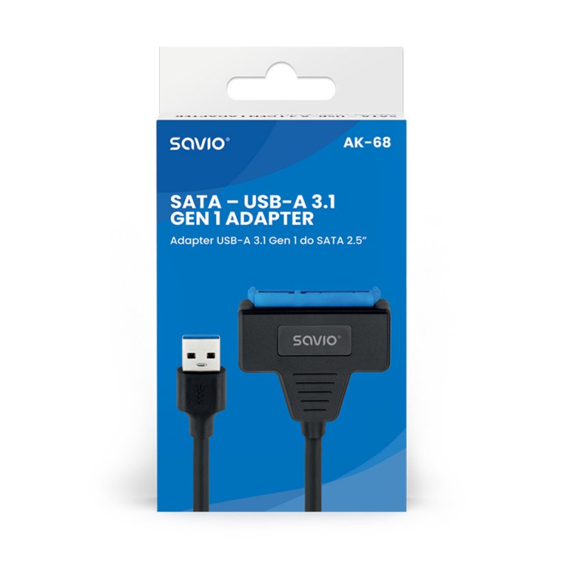 SAVIO AK-68 Adapter USB-A 3.1 Gen 1 (M) - SATA (F) for 2.5 drives