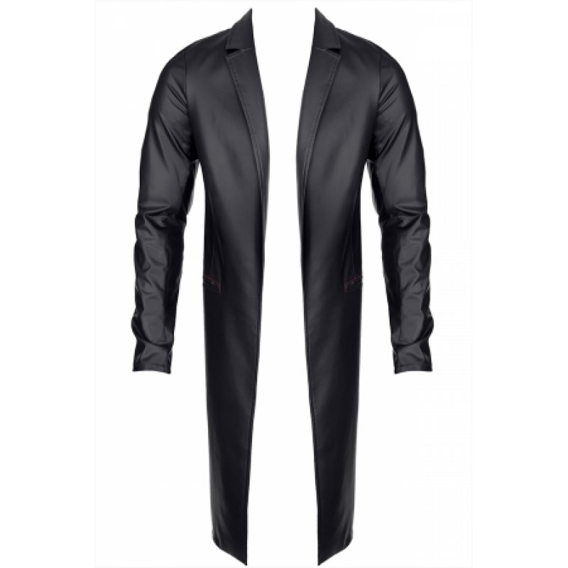Manteau long wetlook Sergio - Regnes - 4XL - Noir
