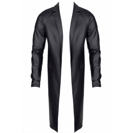 Manteau long wetlook Sergio - Regnes - 4XL - Noir