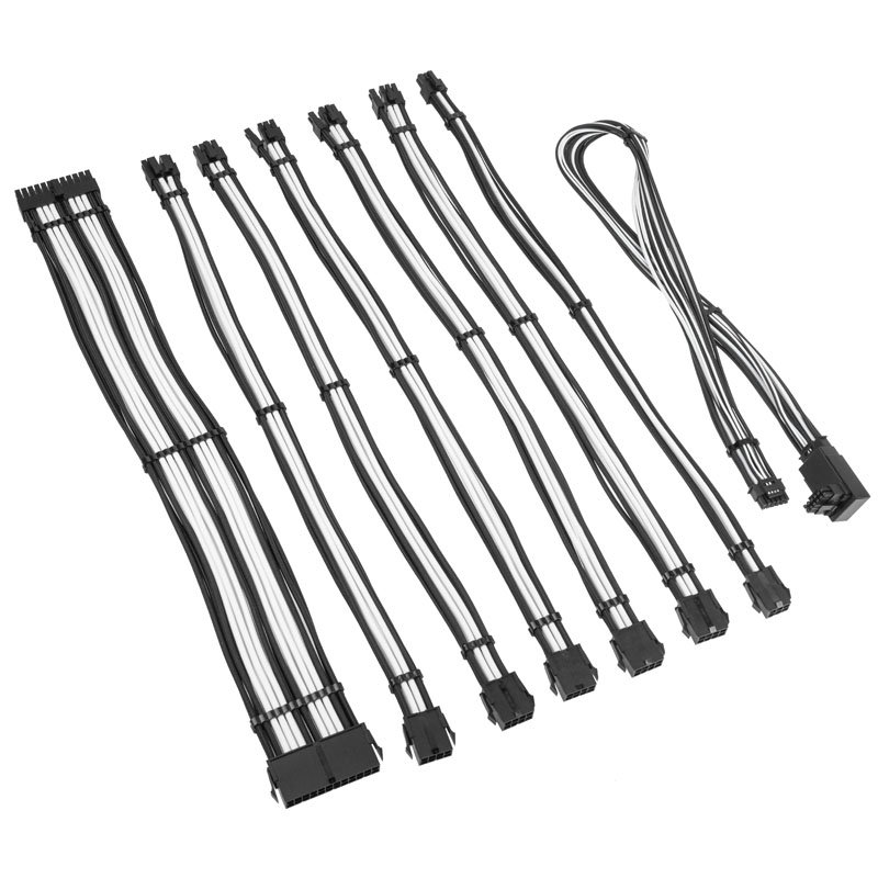 Kolink Core Pro Braided Cable Extension Kit 12V-2x6 Typ 2 - Jet Black/Brilliant White
