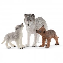 schleich WILD LIFE Maman loup avec louveteaux