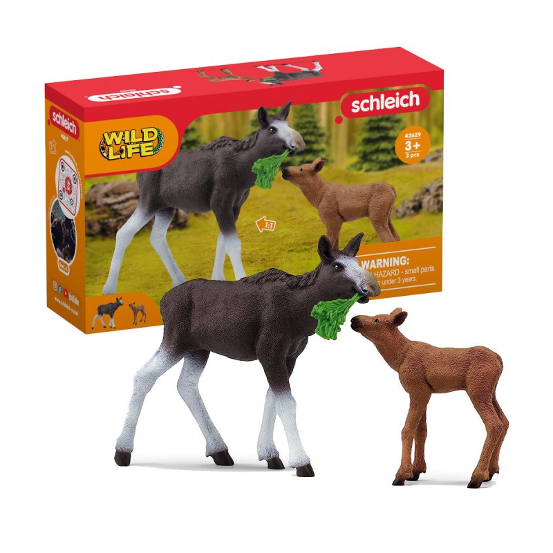 Schleich Wild Life Elchkuh mit Kalb