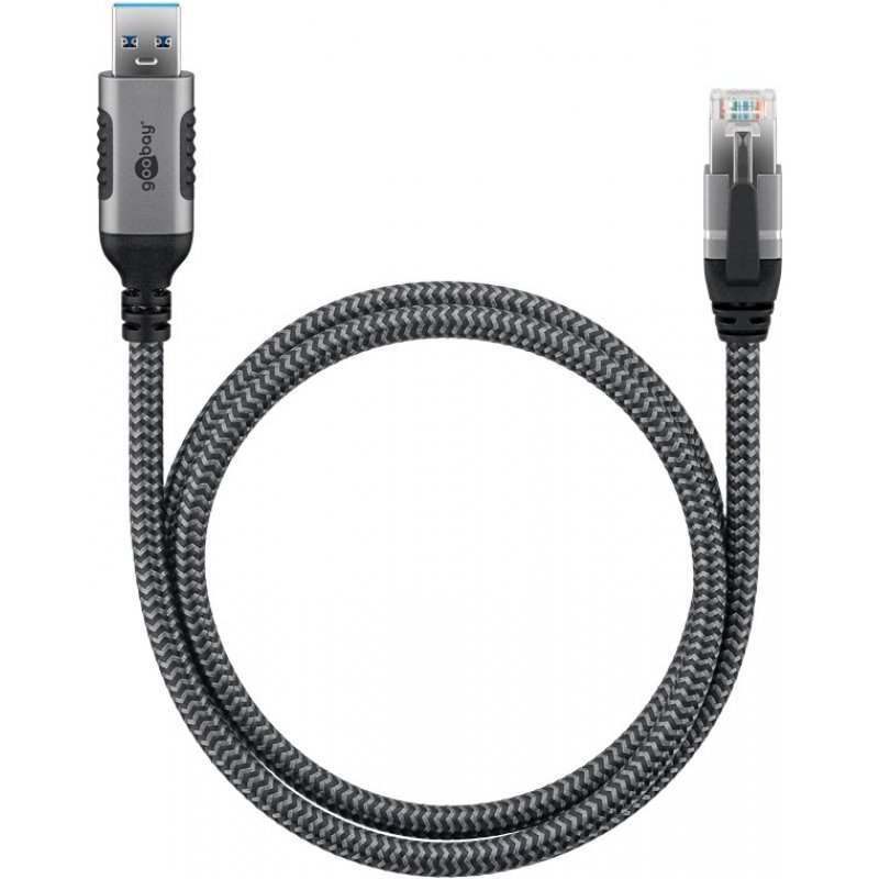 Goobay 70694 cable gender changer USB A RJ-45 Black, Silver