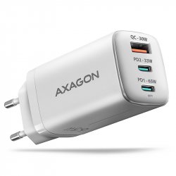 AXAGON ACU-DPQ65W 1x USB-A / 2x USB-C, PD 3.0 / QC4 / PPS, 65W, weiß