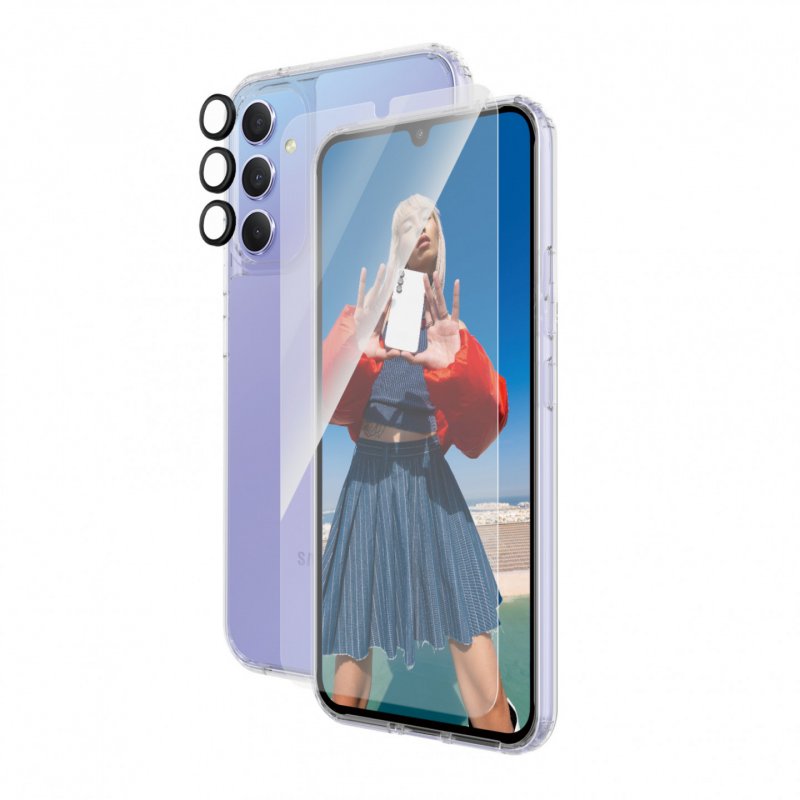 PanzerGlass 3-in-1 Set für Samsung Galaxy A15, A15 5G Hardcase-Schutzhülle, Display- und Kameraschutz