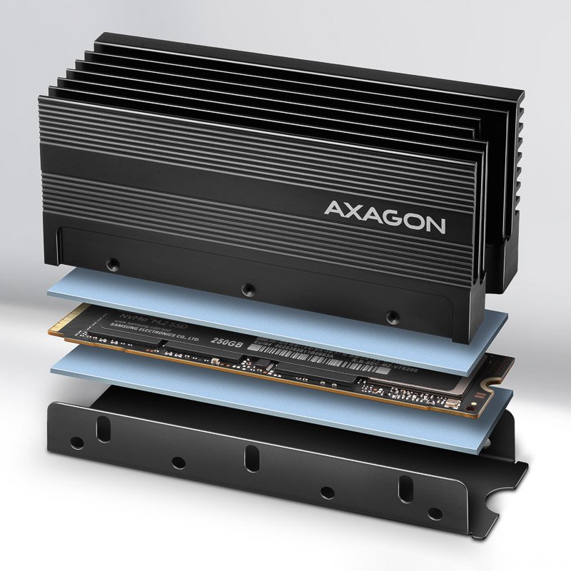 AXAGON CLR-M2XT M.2 SSD Passivkühler, Aluminium - 2280