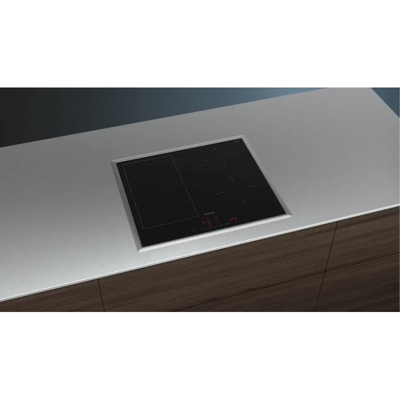 Siemens iQ500 ED64RHSB1E hob Black, Stainless steel Built-in 60 cm Zone induction hob 4 zone(s)