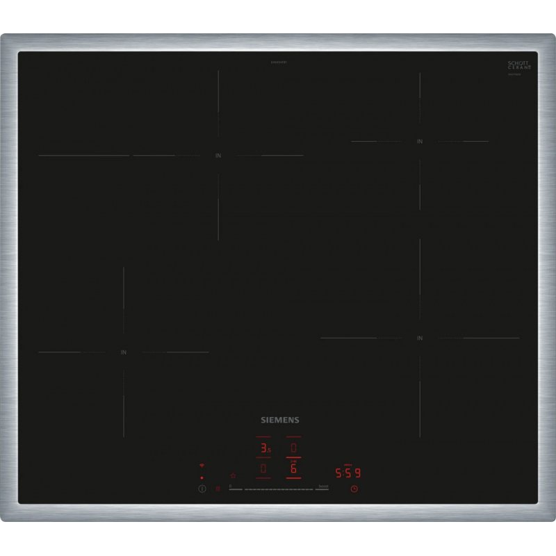 Siemens iQ300 EH645HFB1E plaque Noir Intégré 60 cm Plaque avec zone à induction 4 zone(s)