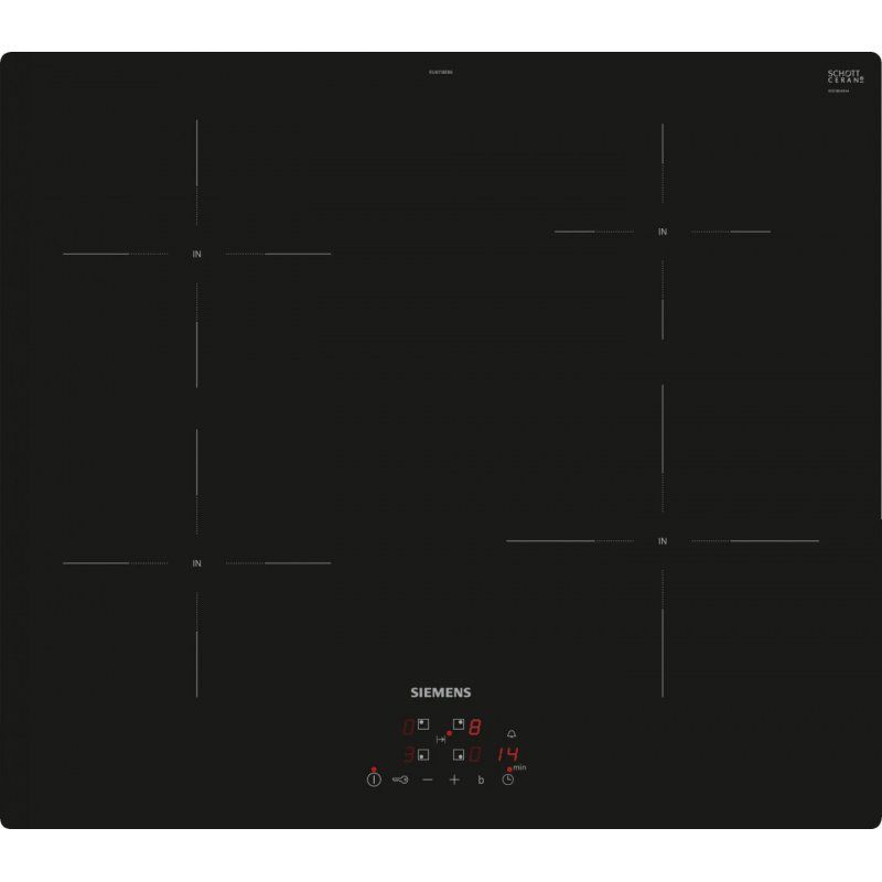Siemens iQ100 EU611BEB6E plaque Noir Intégré 60 cm Plaque avec zone à induction 4 zone(s)