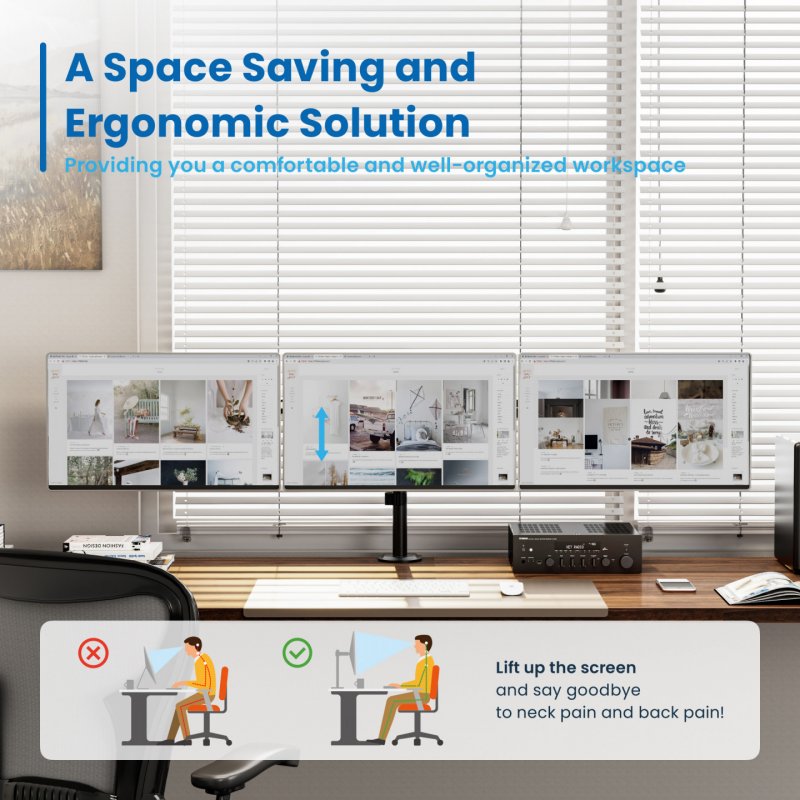 Ewent EW1513 monitor mount / stand 68.6 cm (27") Black Desk