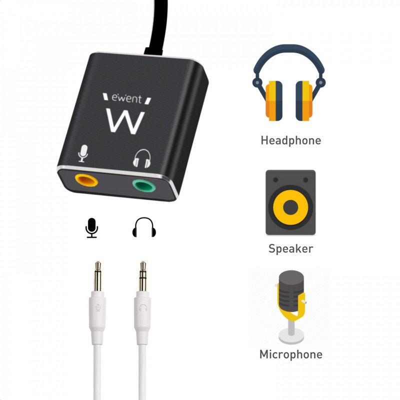 ADAPTADOR PARA AURICULARES MICROFONO DE PC 1X USB-C M 2X 3,5 MM AUX 3-PIN F