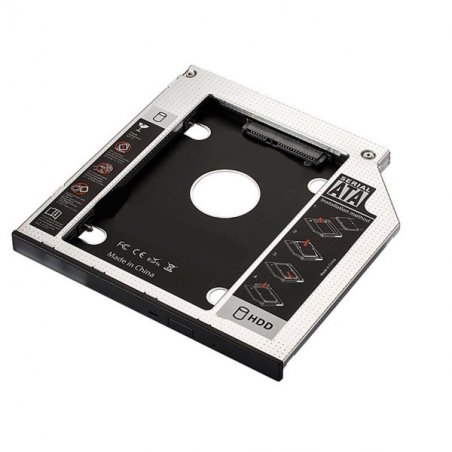 Ewent EW7003 Housse de disques de stockage Acrylonitrile-Butadiène-Styrène (ABS), Aluminium Noir, Blanc