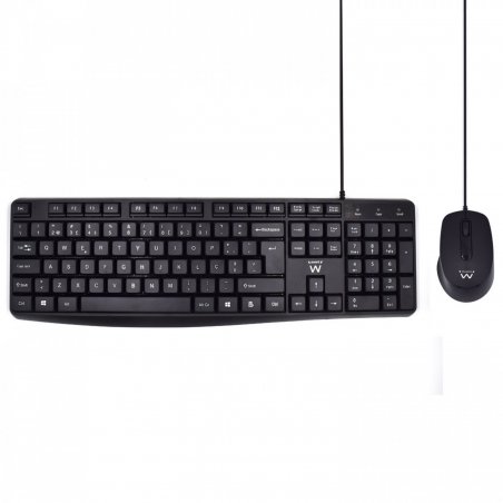 Ewent EW3007 keyboard Mouse included USB QWERTY Portuguese Black