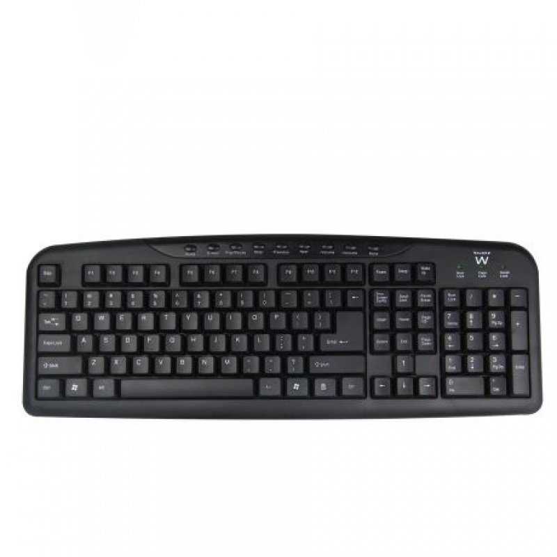 TECLADO MULTIMEDIA EWENT NEGRO CON DISEÑO PT (USB).