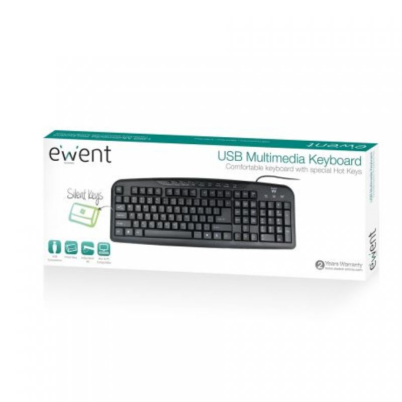 Ewent EW3195 clavier USB QWERTZ Portuguais Noir