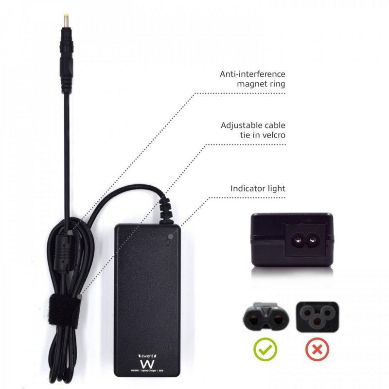 Ewent EW3898 power adapter/inverter Indoor 65 W Black
