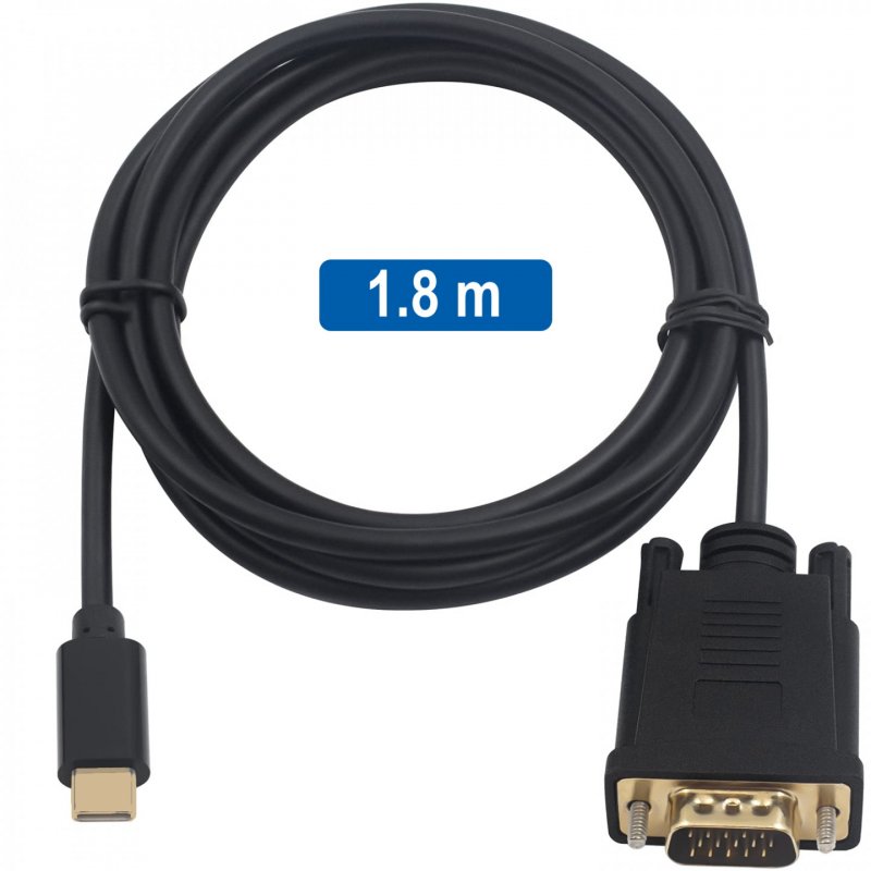 Ewent EC1052 video cable adapter 1.8 m USB Type-C VGA (D-Sub)