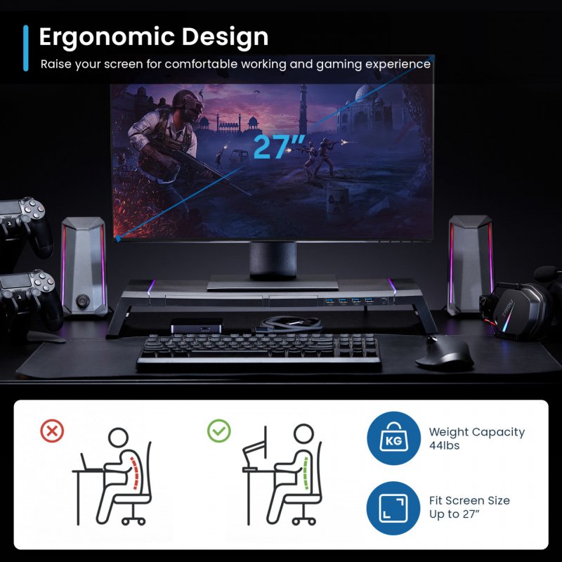 Ewent EW1268 monitor mount / stand Black Desk