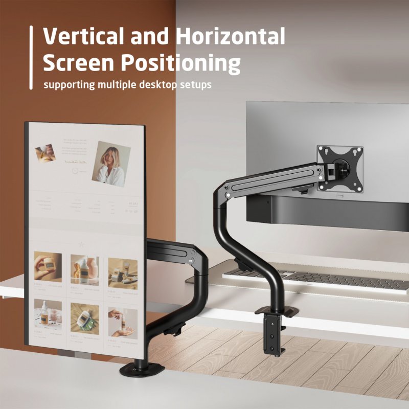 SOPORTE DE ESCRITORIO EWENT PARA MONITORES DE 17" A 32" CON RESORTE MECANICO.