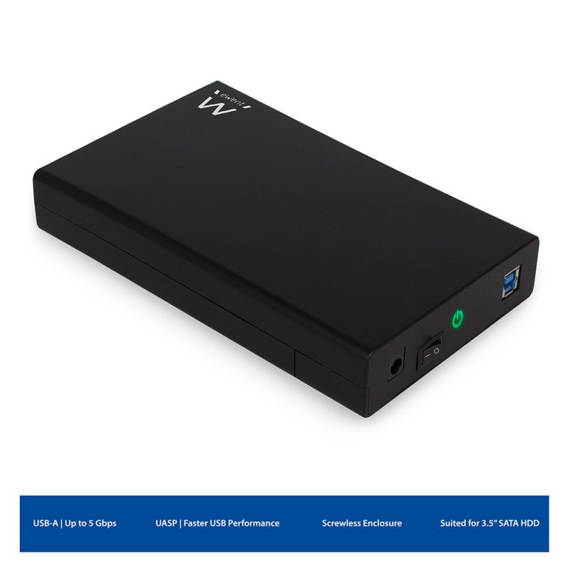 Ewent EW7056 storage drive enclosure HDD enclosure Black 3.5"
