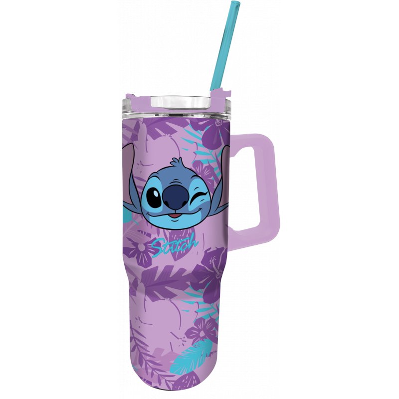 STITCH - Purple Flower - Mug de Voyage XXL - Format 1,16 L