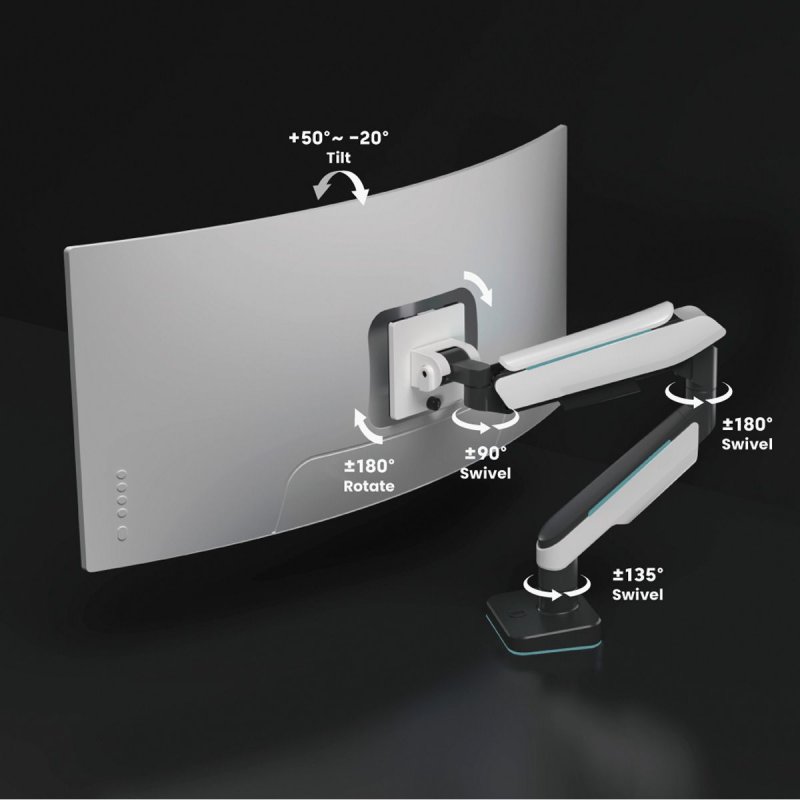 ROLINE 17031108 monitor mount / stand 124.5 cm (49") Black, Grey Desk