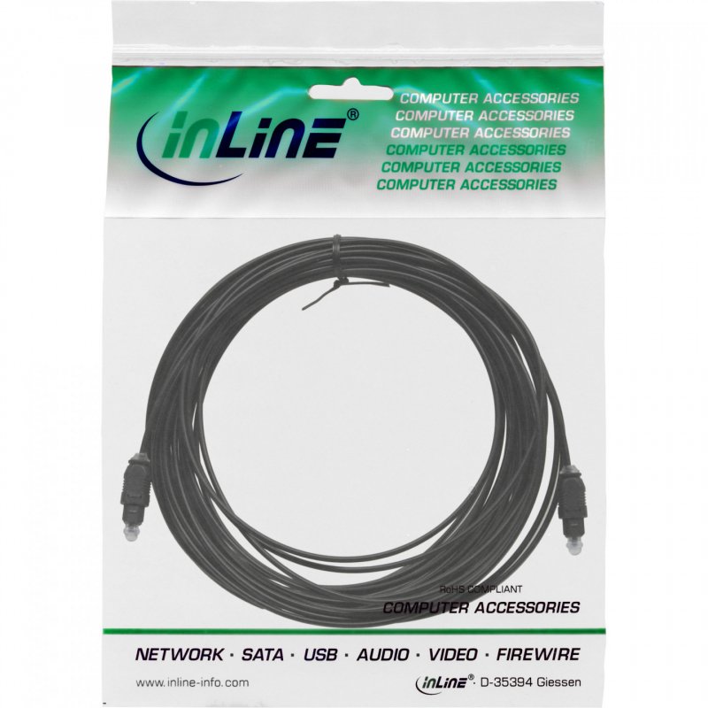 InLine 89923 câble audio 3 m Toslink Noir