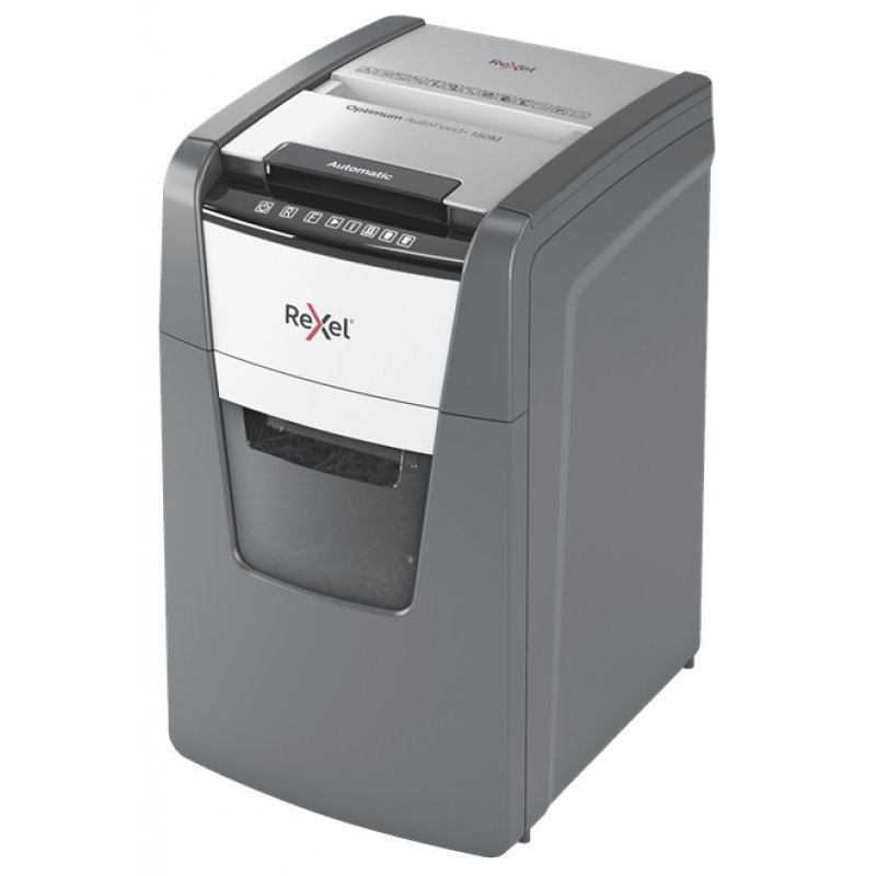 Rexel Optimum AutoFeed 150M paper shredder Micro-cut shredding 55 dB 22 cm Black, Grey