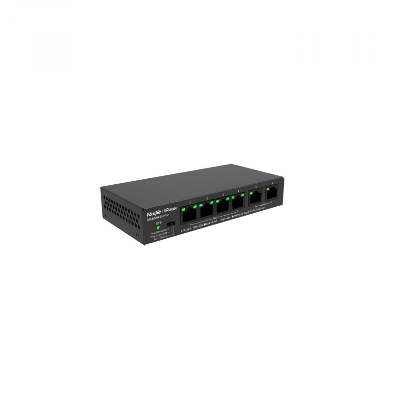 RUIJIE REYEE ETHERNET POE SWITCH 6 (4XPOE) PORTS ETHERNET METAL