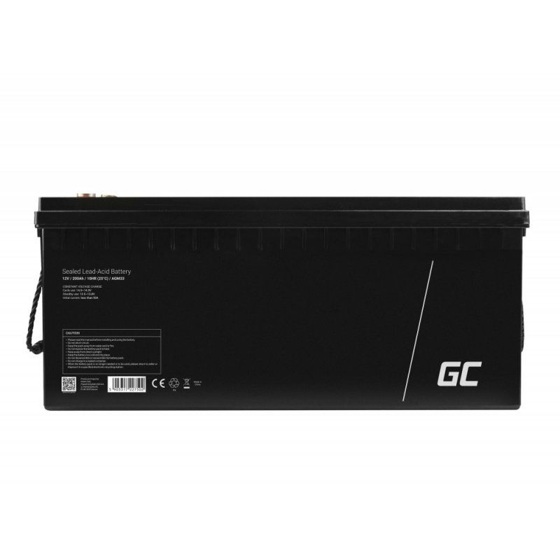 Green Cell AGM33 batterie de véhicule VRLA AGM 200 Ah 12 V Marine / Loisirs